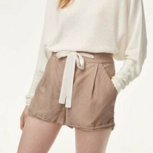 ARITZIA WILFRED Allegra Linen Blend Short in Tan Size 0
